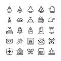 Christmas, Halloween, Party and Celebration Line Vector Icons 14